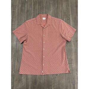 Fair Harbor Shirt Large Red Short Sleeve Geometric Casablanca UPF 30